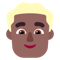 Man- Medium-Dark Skin Tone- Blond Hair emoji on Microsoft
